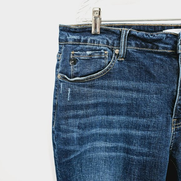 KanCan Lexington Double Fray Cross Cuff Ankle Skinny Jean 3XL Mid Rise Dark Wash - Picture 4 of 12